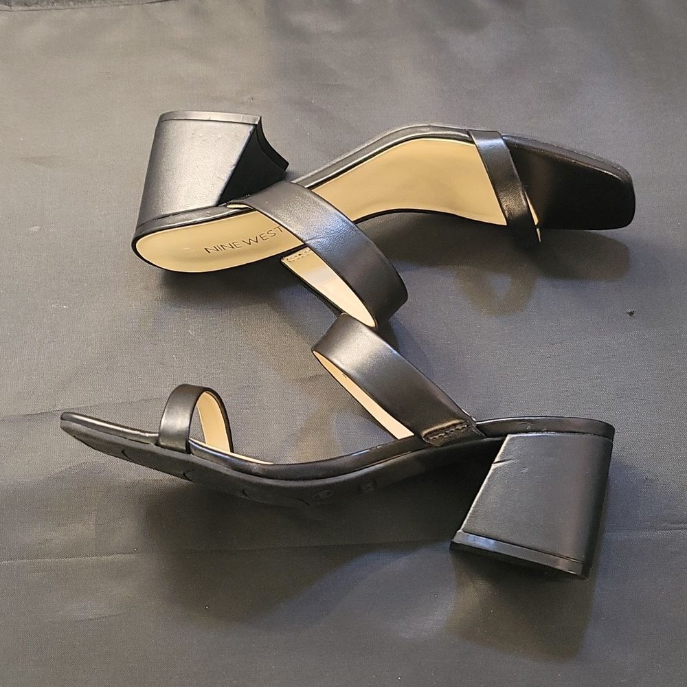 BRAND NEW NINE WEST BLOCK HEEL SQUARE TOE WOMENS SANDALS - Picture 11 of 14